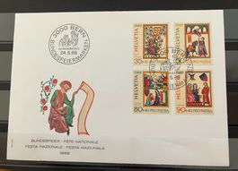 CH FDC Pro Patria Satz 1988