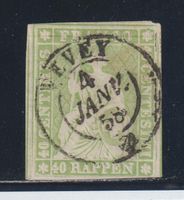 Strubel 26 C mit Papierabart gestempelt / Befund