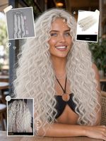 Haarverlängerung wellig weiss blond neu mit Zubehör