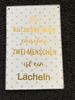 Wandschild Lächeln Spruch Deko Geschenkidee Shabby Chic Blec