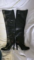 Overknee Damenstiefel aus Leder – Schwarz Grösse 5½ siehe