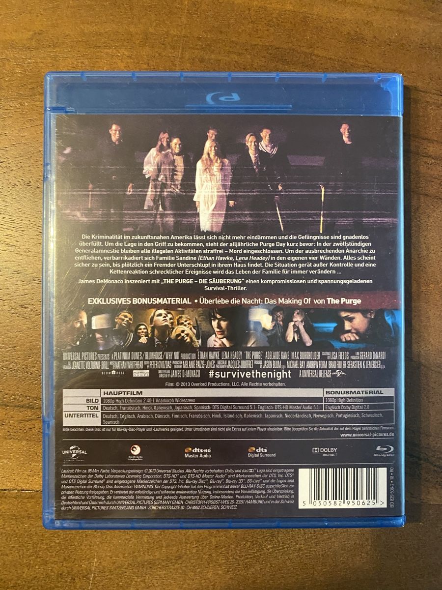 Tutti i DVDs: The Purge - Die Säuberung - Blu-ray – Usato da Thunstetten venduto da Virus_33 1