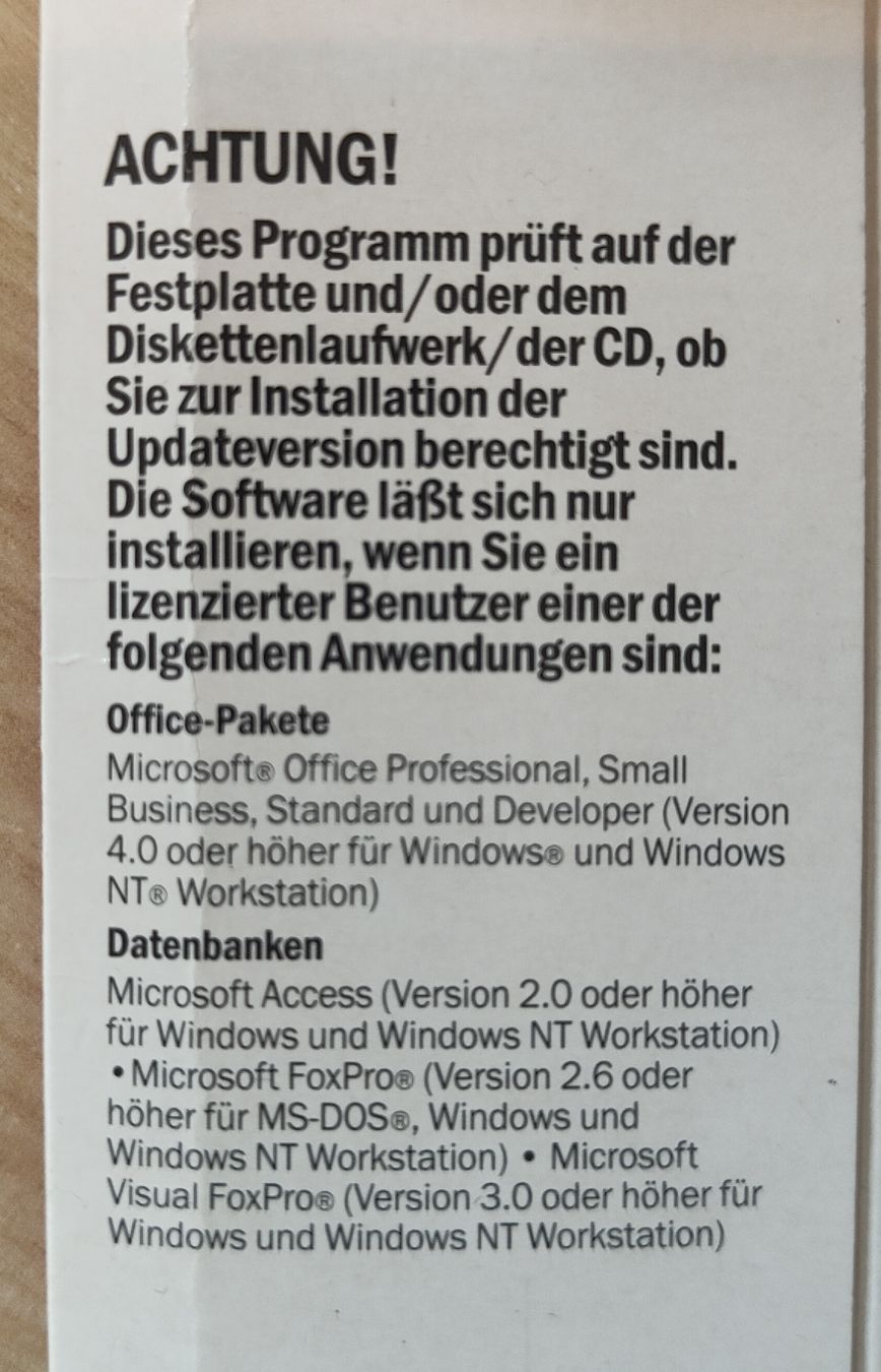 Microsoft Software: Microsoft Access 2000 Udate – Gebraucht aus Romanshorn von katoomba11 1
