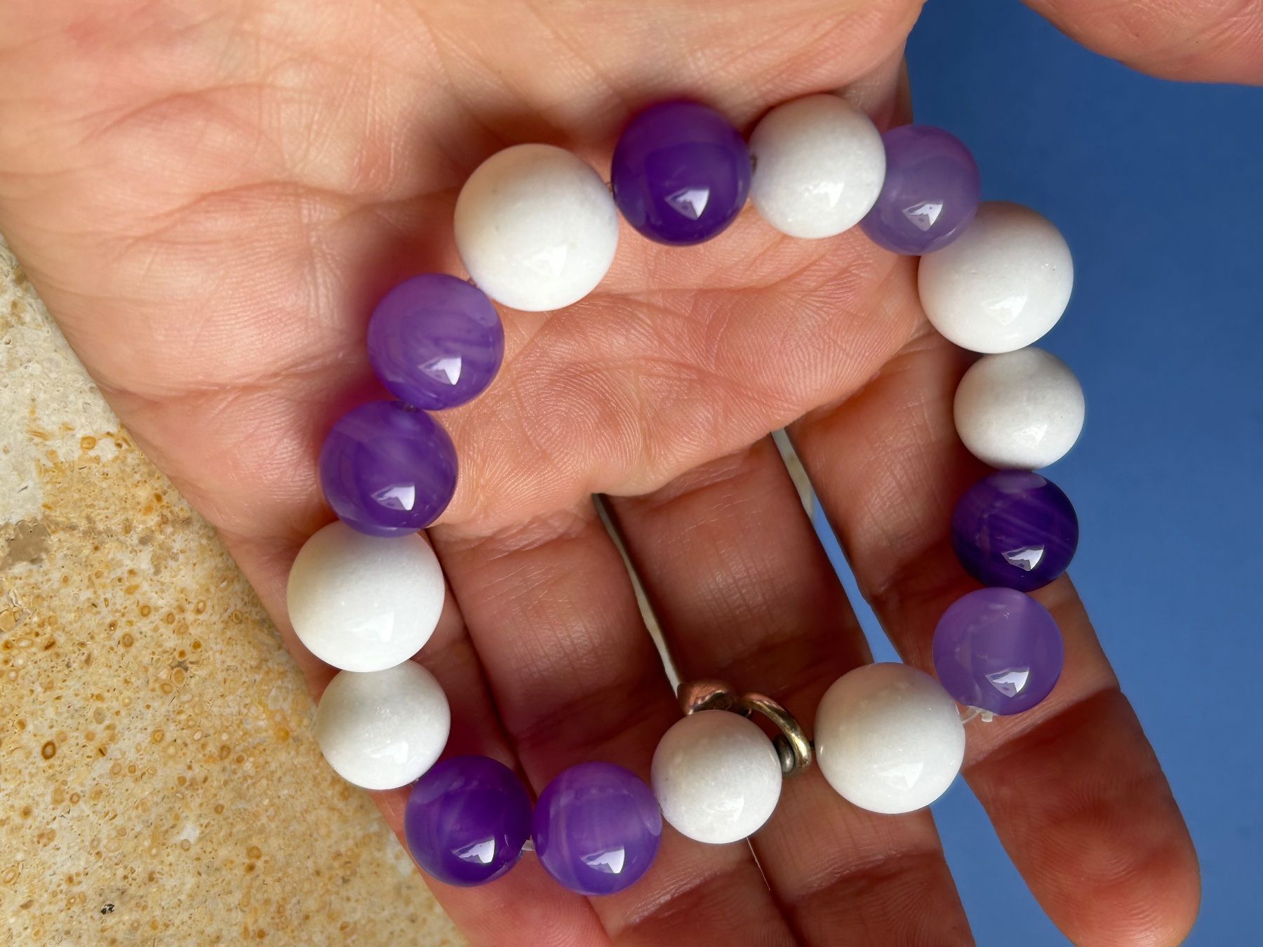 Armbänder & -reifen: Amethyst und Schneequarz -Armband 19cm – Gebraucht aus Laufen von Bellebellezza 8