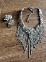 XL Showgirl Glam Schmuckset  Halskette & Ohrstecker