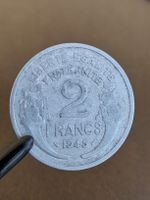 2 Francs 1945c Frankreich "Vierte Republik" (Selten/Rare)