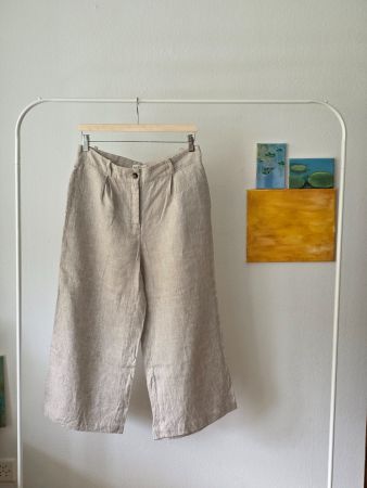 Leinen-Culotte / Palazzo-Hose aus 100% Leinen Gr