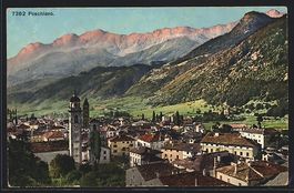 Poschiavo, Totalansicht über die Däche