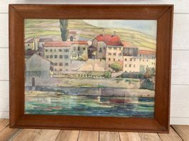 Aquarelle de St SAPHORIN de Marcel Chappuis datée de 1938
