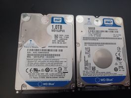 WD HDD 1.0 TB + 500 GB gebraucht