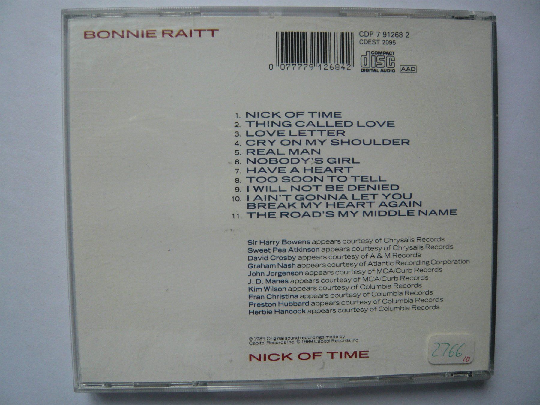 CD: BONNIE RAIT Nick Of Time – Usato da Winterthur venduto da Cajun 1