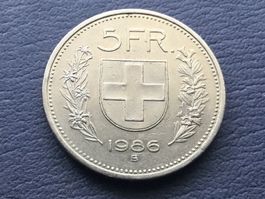 5 Franken 1986 mit vertiefter Randschrift