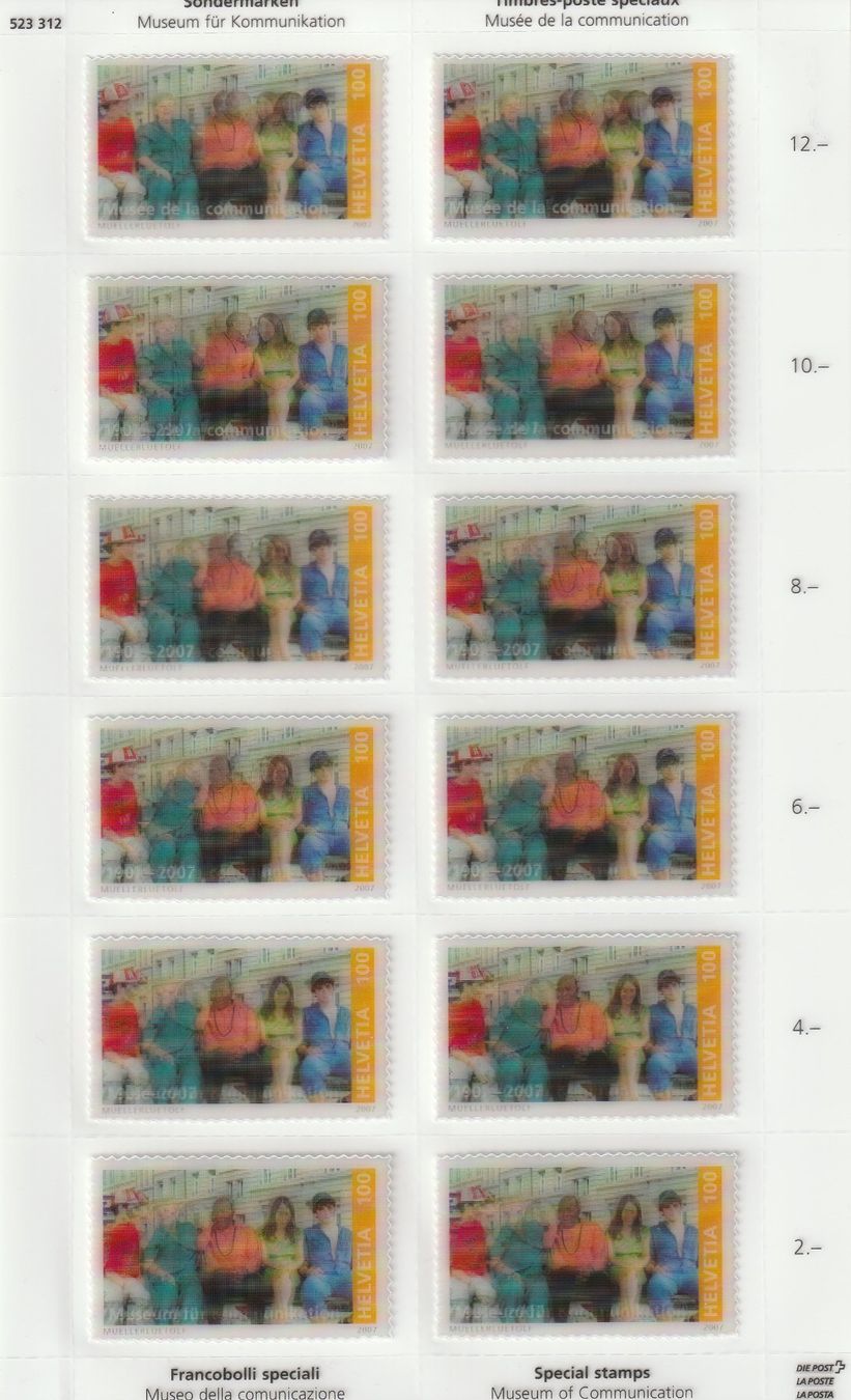 Tutti i francobolli: 2 x Bloc spéciaux Musée de la communication  2007 - Neuf – Nuovo (secondo la descrizione) da Cheseaux-sur-Lausanne venduto da cframuz 1