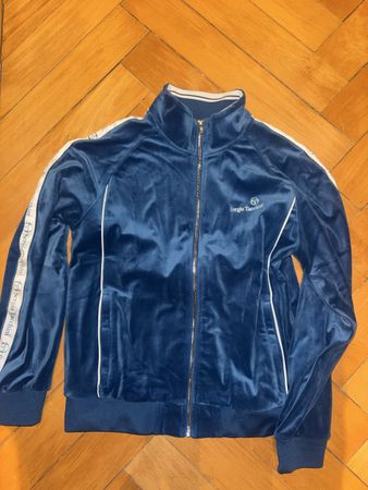 Sergio Tacchini Trainingsjacke blau Velours Grösse M