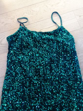 Pailettenkleid grün, lang Gr. 46