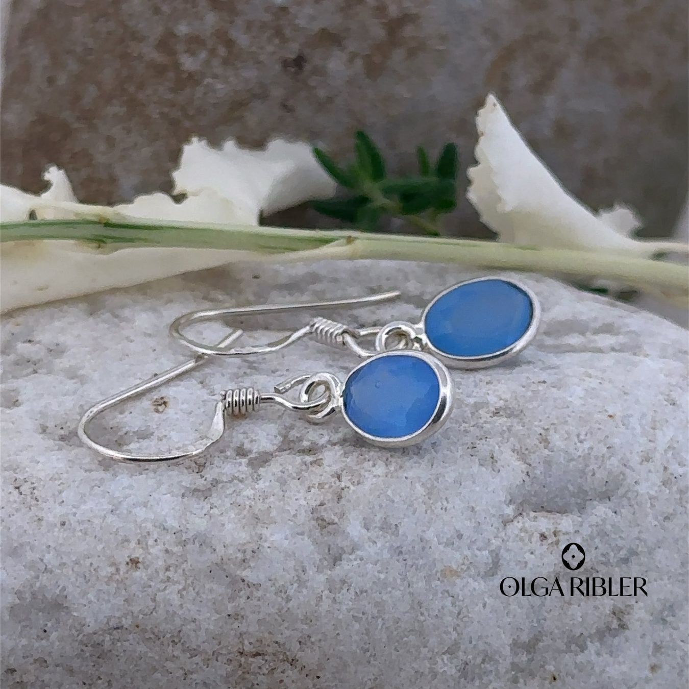 Olga Ribler Ohrringe & -stecker: Sterling Silber 925 Ohrhänger mit Chalzedone – Neu (gemäss Beschreibung) aus Luzern von Schmuckoutlet