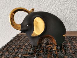 Elefant Schwarz/Gold aus Sammlung