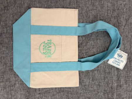 Trade Joe's mini tote turquoise