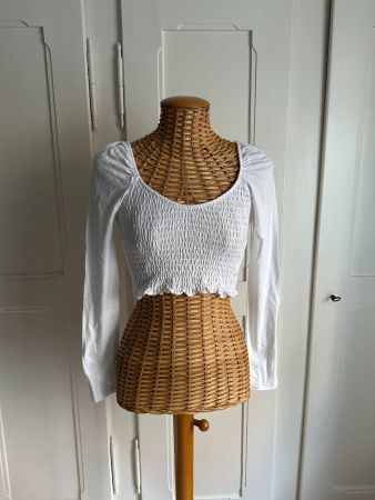 MISS SELFRIDGE - cropped Langarmshirt weiss 34