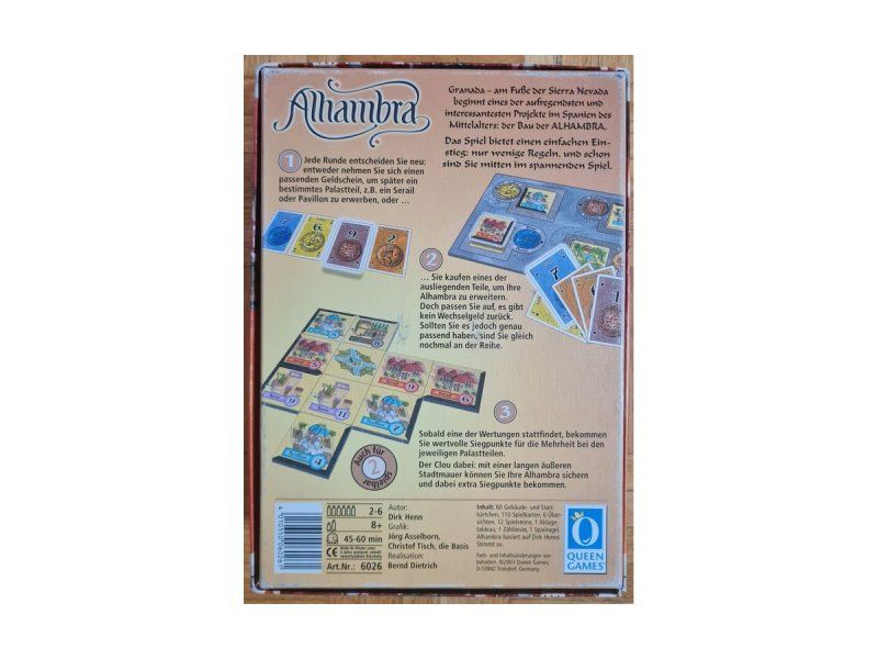 Giochi: Brettspiel "Alhambra", Erste Originalauflage – Usato da Zürich venduto da Desmond01 1