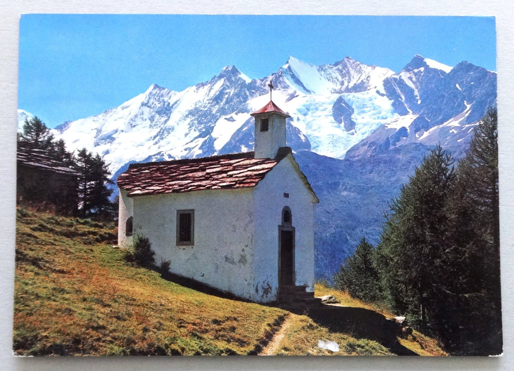 Ansichtskarten: Bergkapelle Triftalp, Saas-Tal – Gebraucht aus Fétigny von Billy2miny