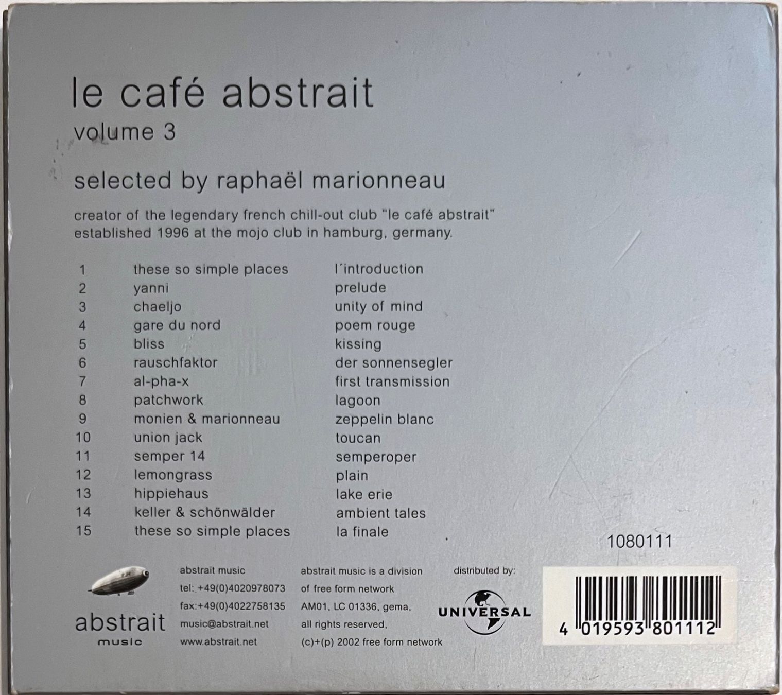 CDs: Raphaël Marionneau – Le Café Abstrait Volume 3 – Gebraucht aus Martigny von jereq 1