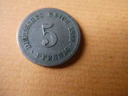 Dt. Reich 1889 F, 5 Pfennig