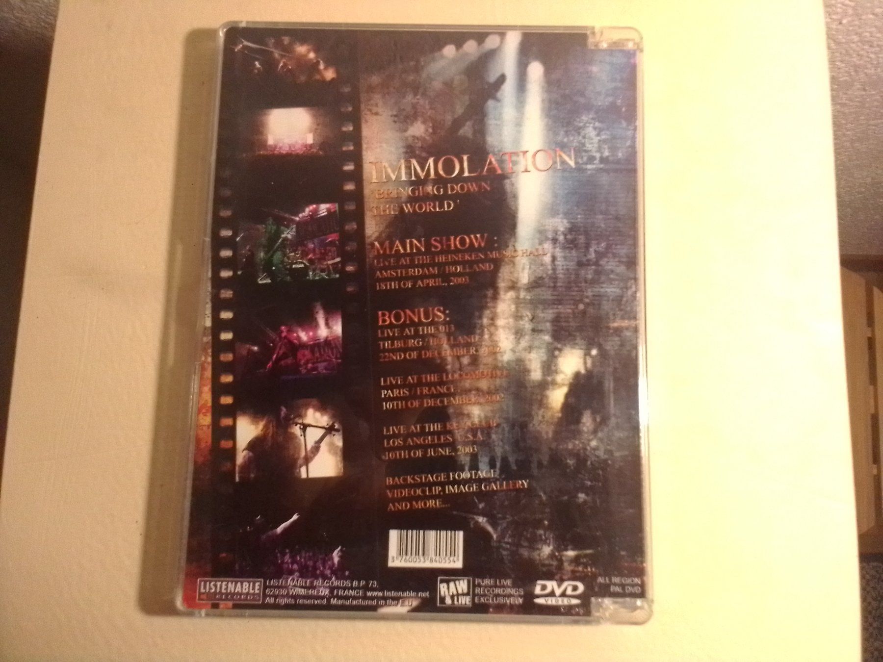Tous les DVDs: Immolation - Bringing Down The World (vergriffen) – D'occasion à Brittnau par Zibu 1