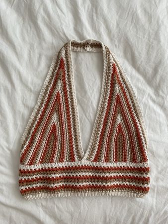 Häkel Top Damen Gr. S/M Baumwolle