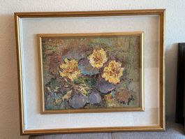 Ölgemälde Blumen signiert Gaito Grösse 59x49cm