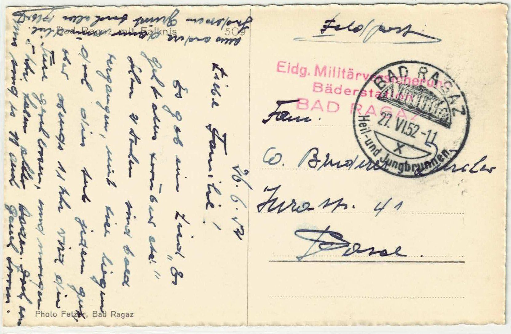 Cartoline postali: Bad Ragaz von oben – Usato da Ettingen venduto da Kartenplanet 1