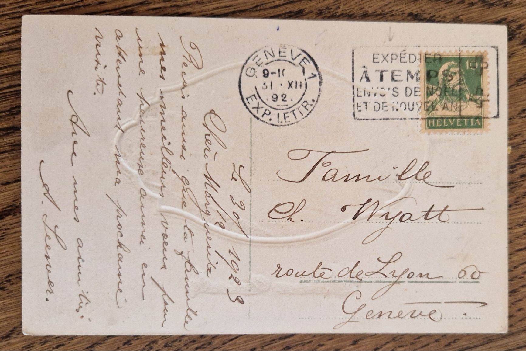Cartoline postali: Bonne Année, 31.XII.23 Genève – Usato da Ebikon venduto da Donar50 2