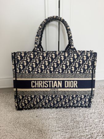 Dior Tote Bag Book Tote Stoff blau beige gebraucht