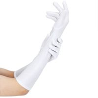 NEUE uni weisse lange Handschuhe ca 41cm - 223419