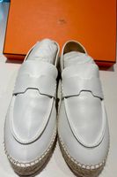 Hermès Espadrilles Trip Kalbsleder weiss Gr. 40 unisex NEU