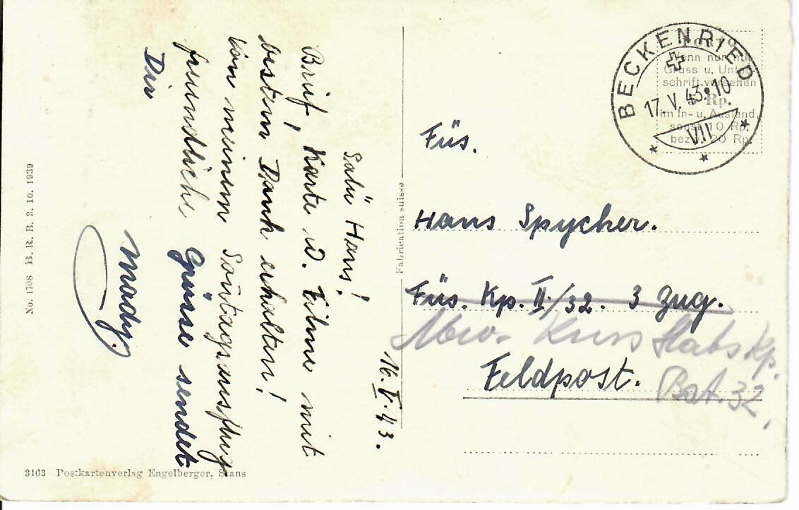 Cartes postales: Beckenried 1943 – D'occasion à Hochdorf par Ziegel-16 1