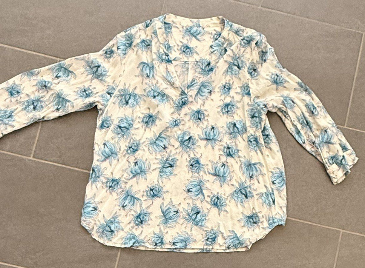 Nile Blusen: leichte Lyocell-Bluse - gemustert - L – Gebraucht aus Lommis von manmarmi