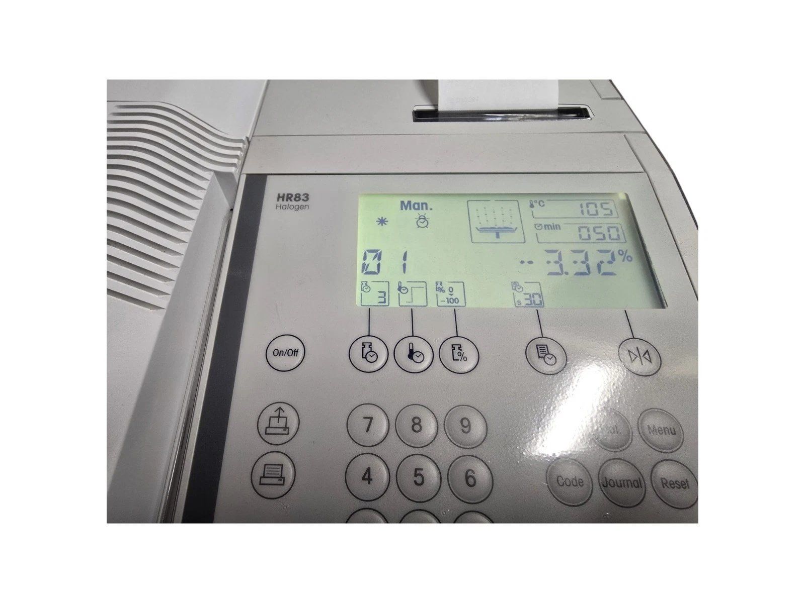 Mettler Toledo Misurare: Mettler Toledo HR83 Halogen Moisture Analyzer mit Printer – Usato da Wittinsburg venduto da Steierliq 2