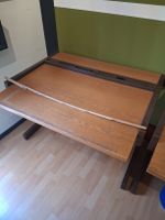 Schreibtisch Holzoptik braun Metallgestell gebraucht