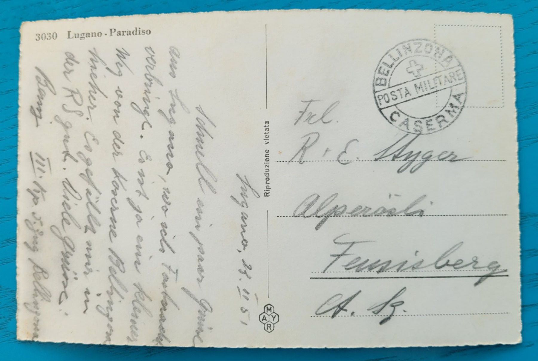 Ansichtskarten: Antike Postkarte Lugano - Paradiso – Gebraucht aus SCHÜBELBACH von CoKaHa 1