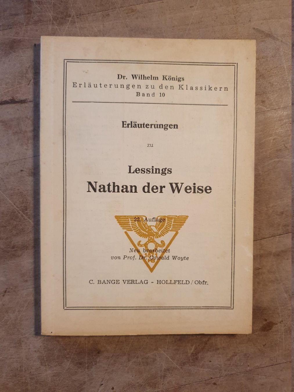 Bücher: Nathan der Weise Lessing Bange – Gebraucht aus Zürich von loosebone