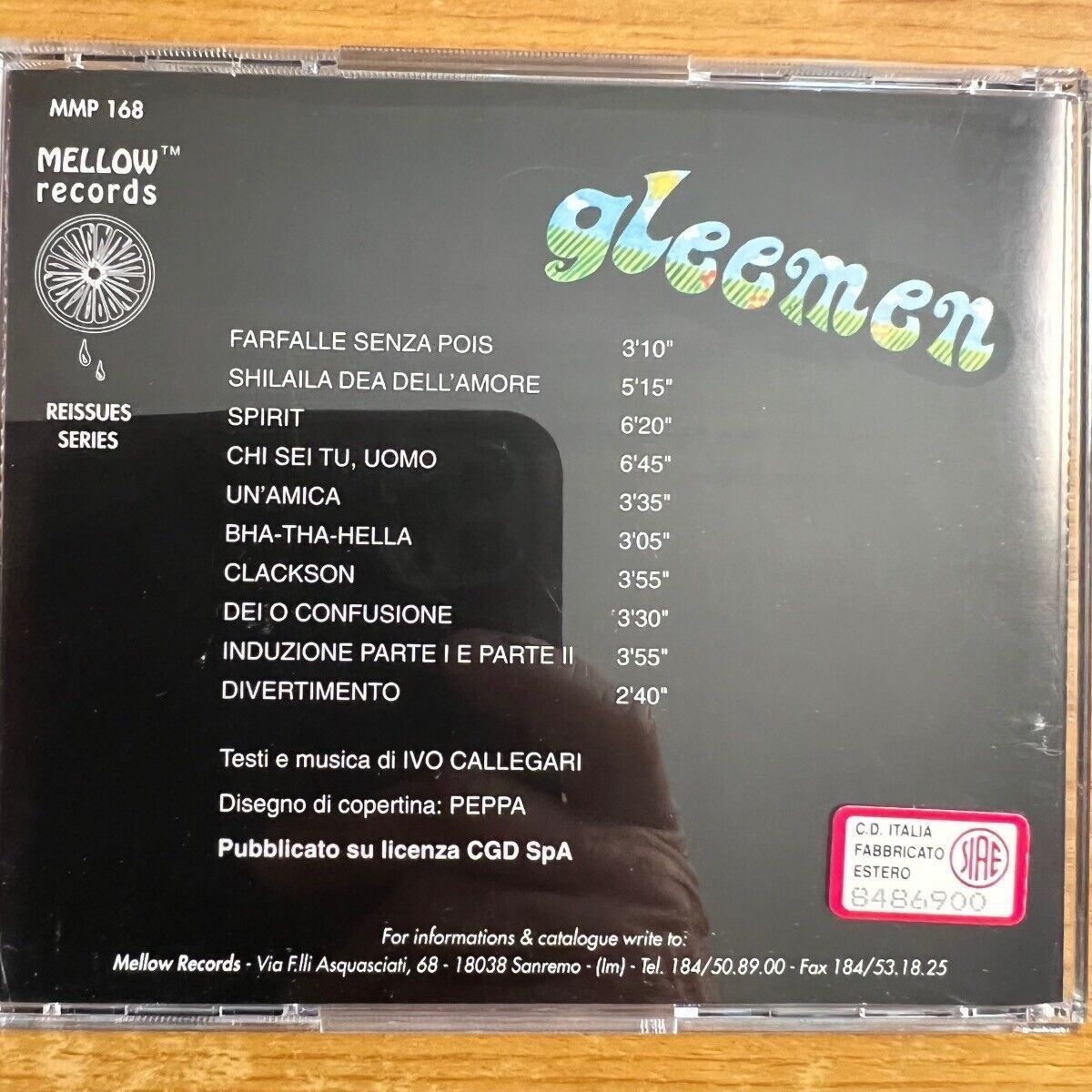 CD: Gleemen - Same // CD - 1. Italy-Pressing 1993 on CD - TOP – Usato da Gais venduto da soundcave57 1