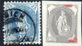 STEHENDE HELVETIA 73E 25RP  GESTEMPELT ERHALT SIEHE SCAN 13