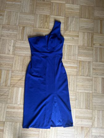 Elegant Royal Blue One-Shoulder Dress - Size M/12 - Party Re