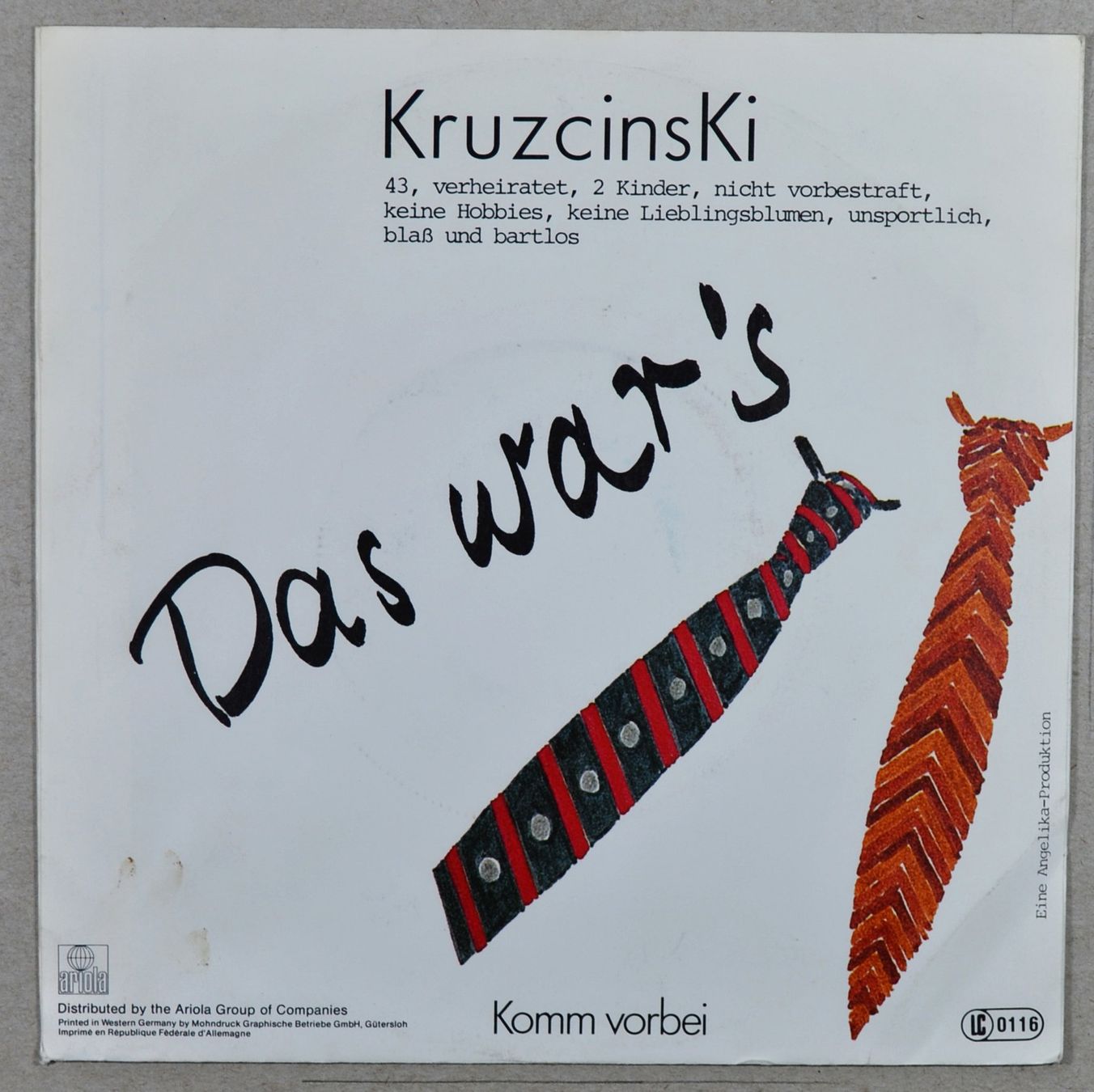 Vinyles: Single: KRUZCINSKI - Das war's – D'occasion à Frenkendorf par Yard-Sale-2000 1