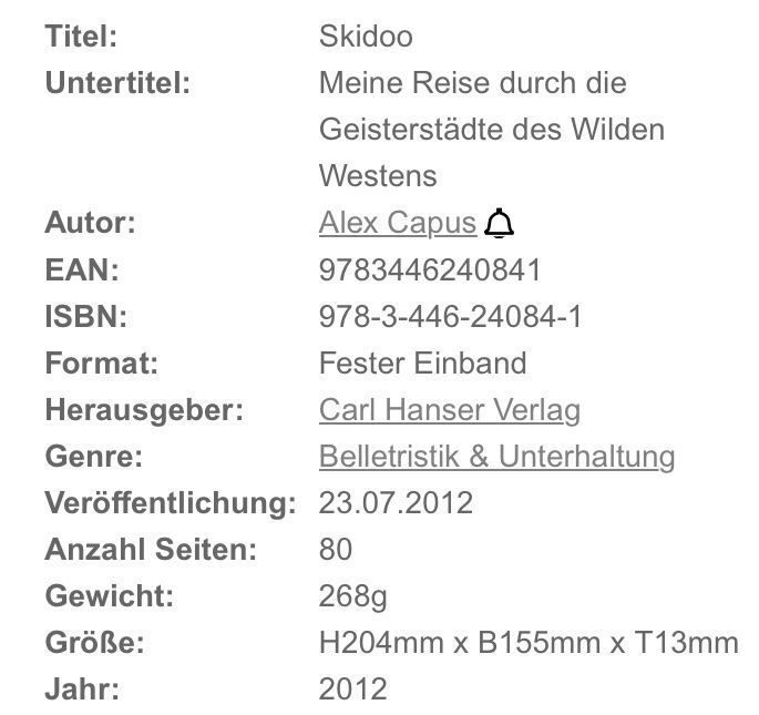 Bücher: Skidoo: Alex Capus – Gebraucht aus Buchs AG von Allerleis 7
