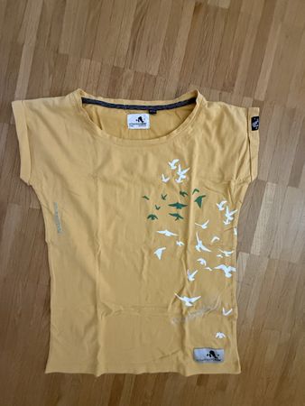 Schwerelosigkite T-Shirt xs, gelb💛 Vogelmotiv, top Zustand