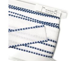 Aidaband 4,5cm br weiss Baumwolle m blauem Rand Kreuzstich
