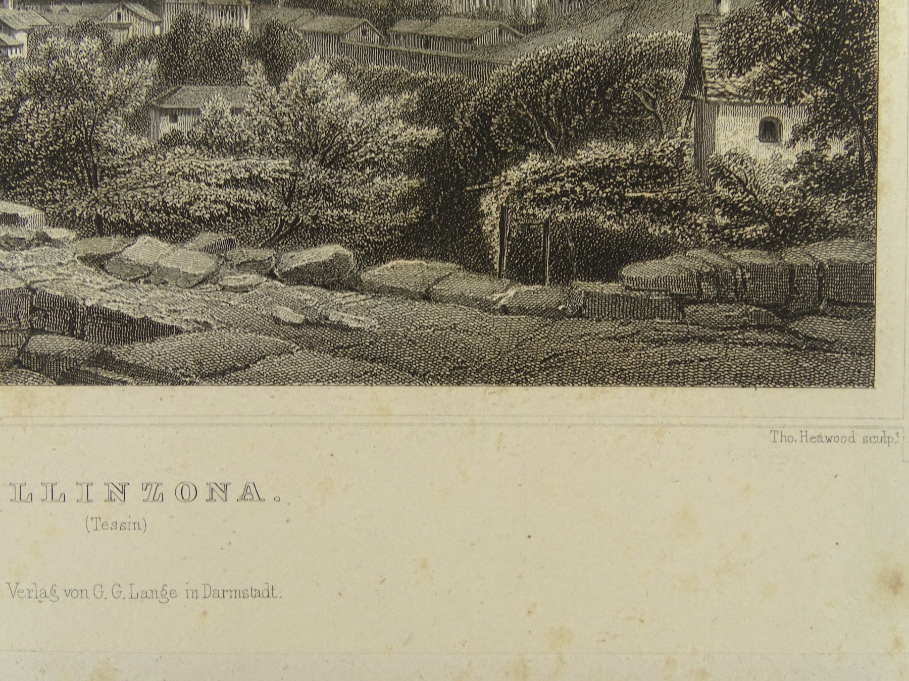 Stiche: BELLINZONA, STAHLSTICH 1856 – Gebraucht aus Grüningen von Kartensammler 4
