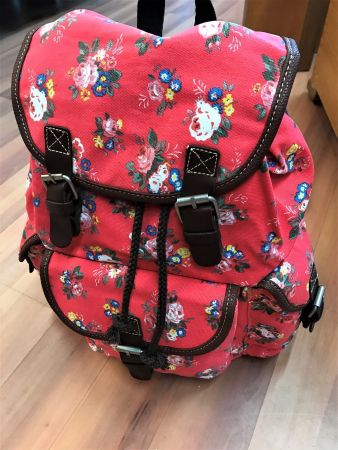 origineller Klein-Rucksack Retrolook Blumenmuster, unbenutzt
